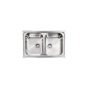 CM Cristal 79 x 50 2V Lavello montato su piano Rettangolare Acciaio inossidabile