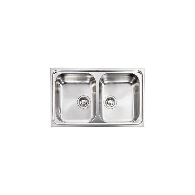 CM Cristal 79 x 50 2V Lavello montato su piano Rettangolare Acciaio inossidabile