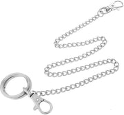 Catena per cinturone con anello di chiusura - Orecchioni per chiavi - Accessorio per cinturone per uomini - Acciaio inossidabile - Duraturo - Protezione di sicurezza