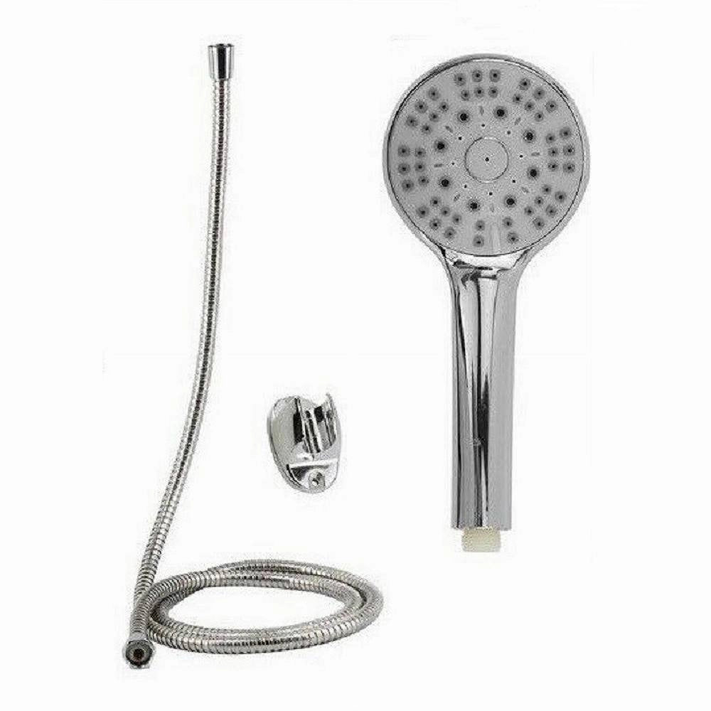 Trade Shop - Kit Doccetta Doccino Soffione Bagno Doccia Tonda Con Laccio 1,8 Mt Staffa 69316 -