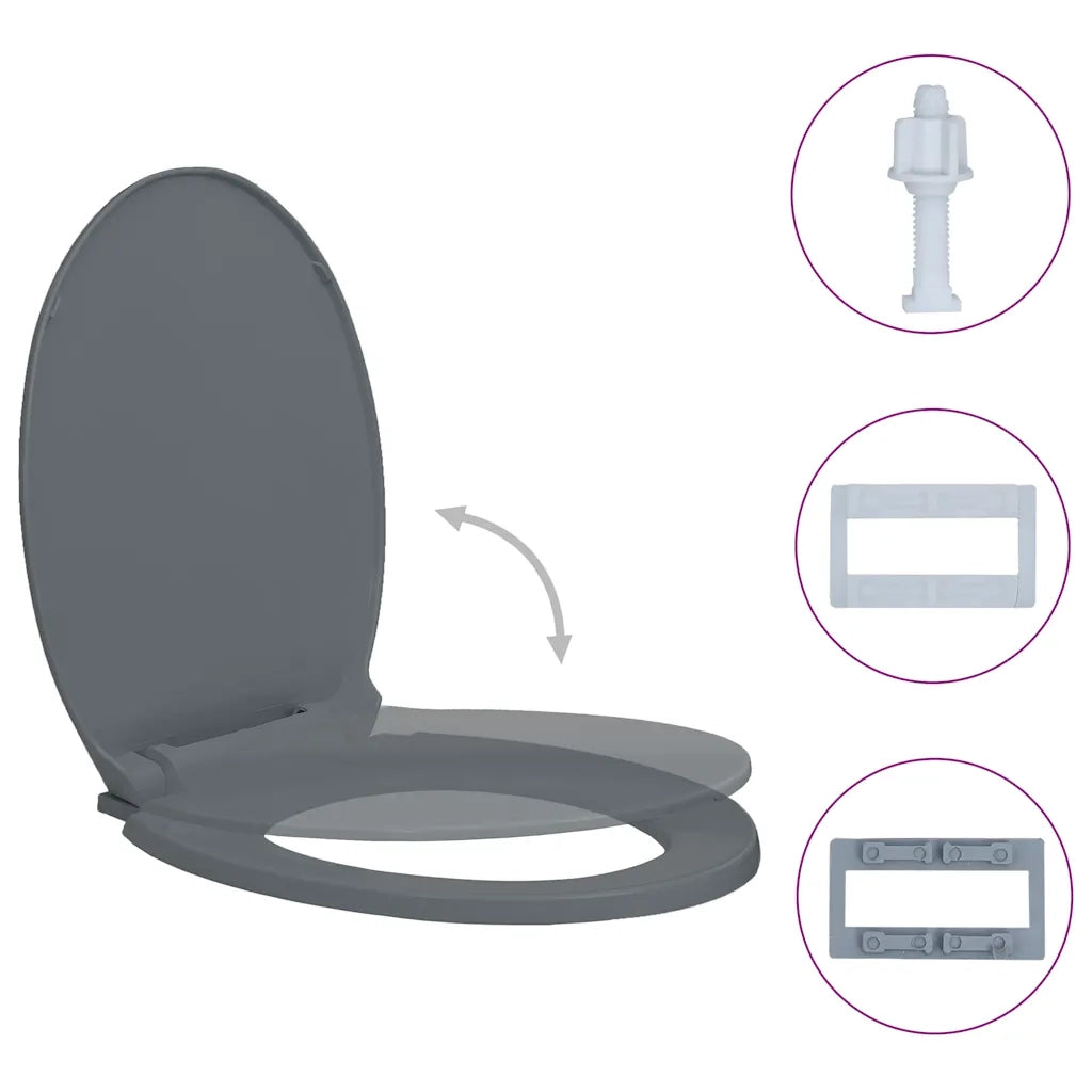 Tavoletta WC a Chiusura Ammortizzata Grigio Ovale CFW9140685