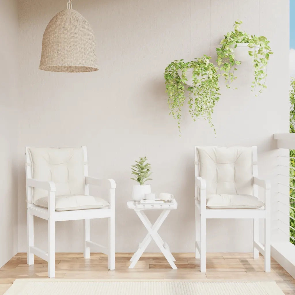 Cuscini Sedia Schiena Bassa 2 pz Crema MÃ©lange 100x50x7 Tessuto