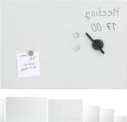 Tavolo vetrato 60x40 cm con 3 magneti - porta matite - ufficio cucina - lavagna magnetica bianca 60x90