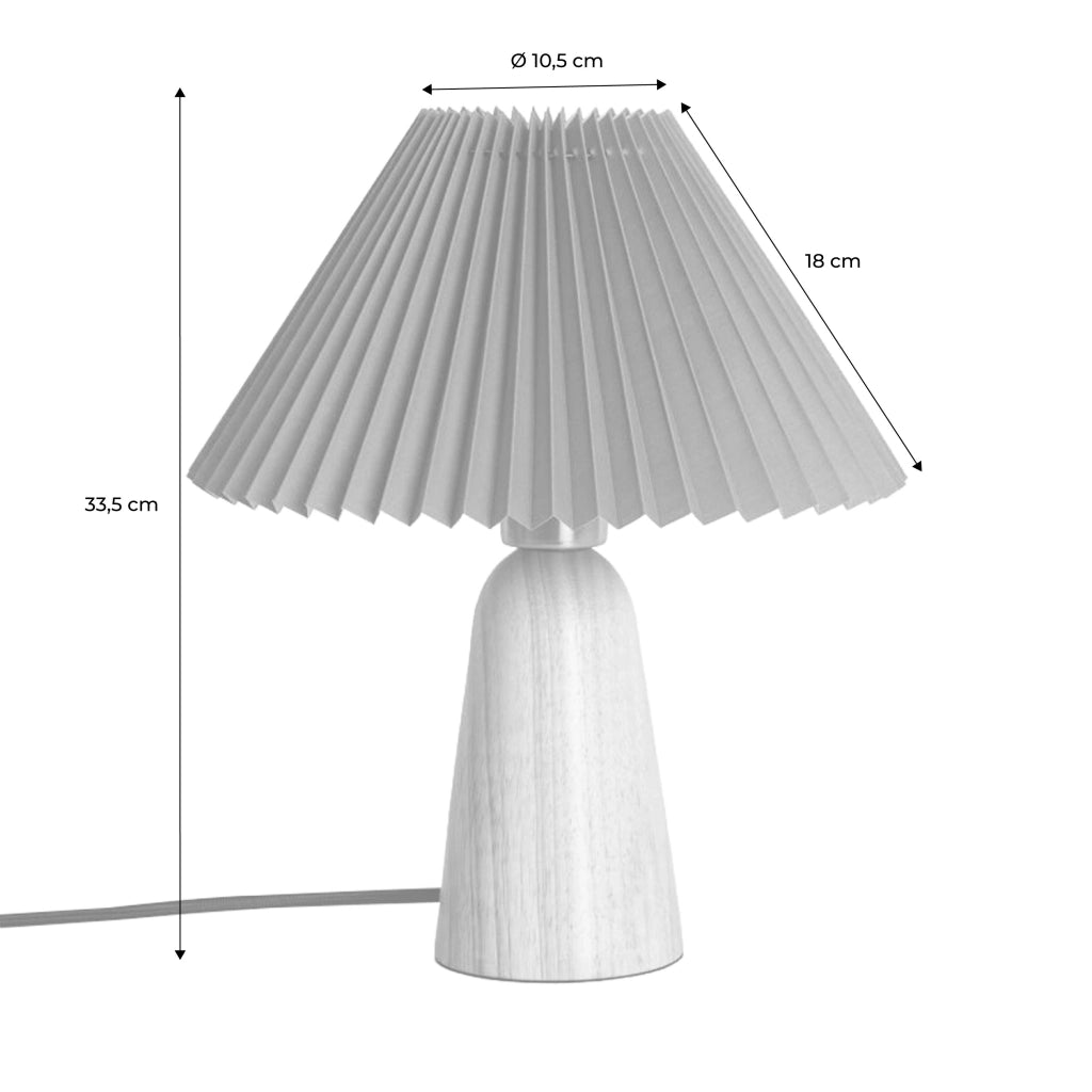 Lampada da tavolo da interno in legno e tessuto, ø 10,5 cm, verde kaki