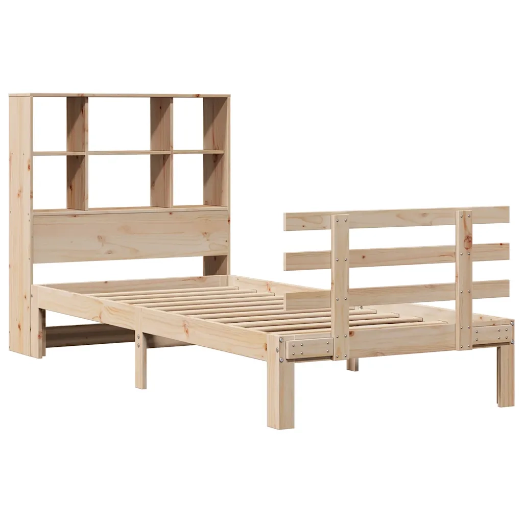 Letto Libreria senza Materasso 90x190 cm Legno Massello Pino 3322743