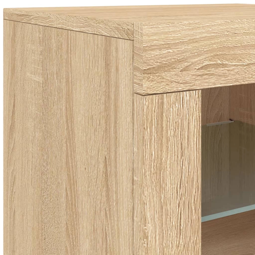 Buffet credenza cassettiera armadio mobile contenitore organizer per cucina soggiorno salotto con luci LED Sonoma 181,5 x 37 x 67 cm marrone 02_0029950