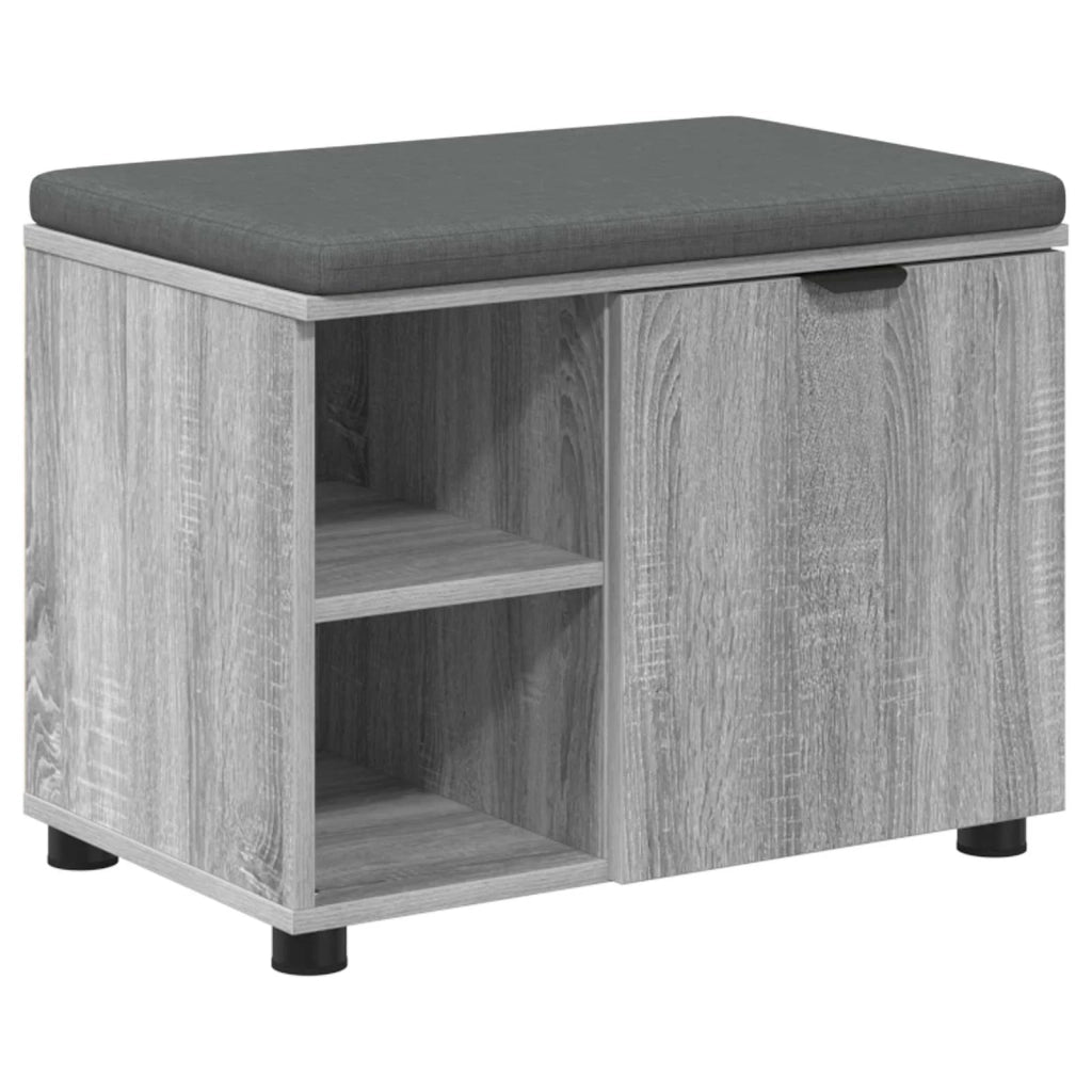 Panca per ingresso con cuscino Sonoma grigia 60 x 38 x 46 cm