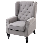 Poltrona Relax con Cuscino e Poggiapiedi ¨C Zephmum ¨C Grigio, Tessuto, Legno