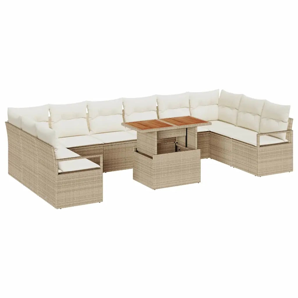 Set Divano da Giardino 11 pcs Beige Poly Rattan 3358500