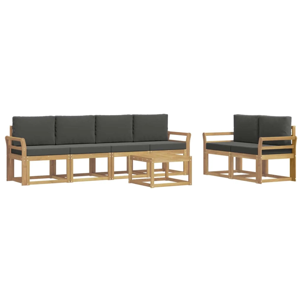 Set di divani da esterno 7 pz Bianco e Antracite 3387281