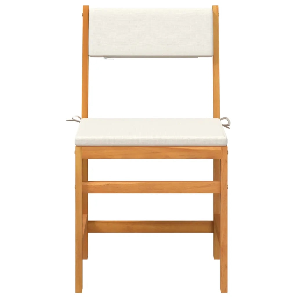 Set da Balcone 3pz con Cuscini in Legno Massello di Acacia