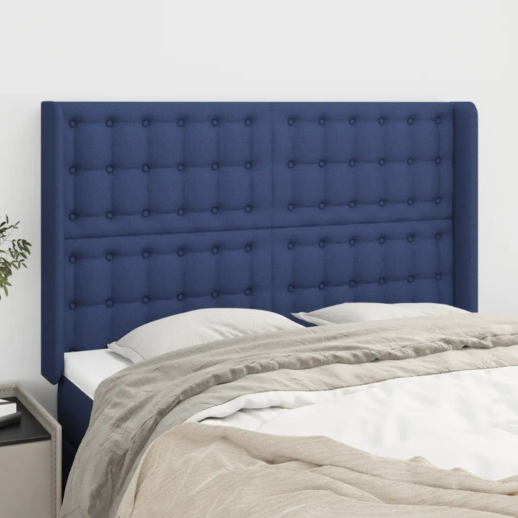 Testiera ad Orecchio Blu 147x16x118/128 cm in Tessuto cod mxl 31723