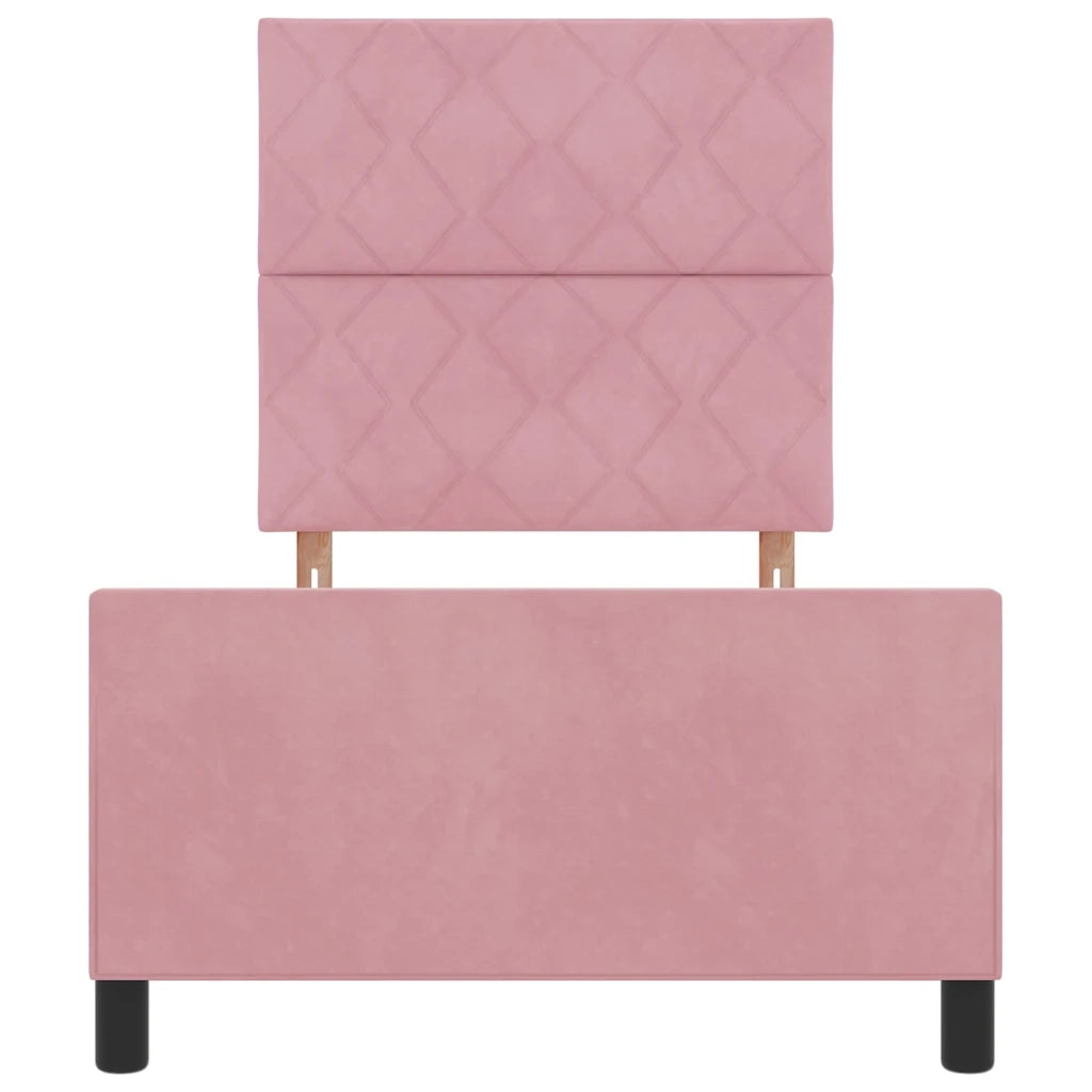 Letto a molle con testiera Rosa 100 x 200 cm Velluto 3344992
