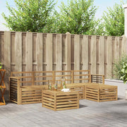 Set di divani da esterno 6 pcs Bianco Legno di Acacia Massello