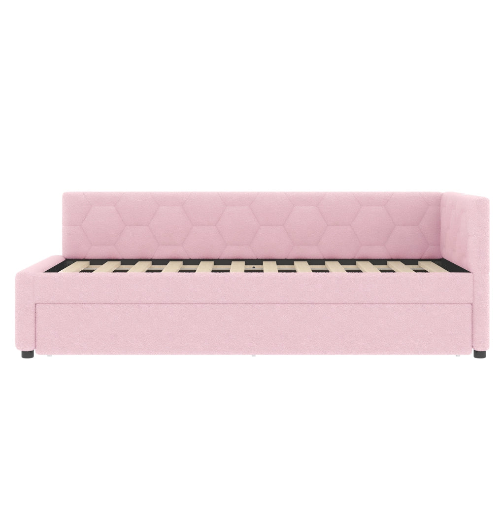Letto 90x200 cm con letto estraibile; USB e Type-C; lampada da comodino