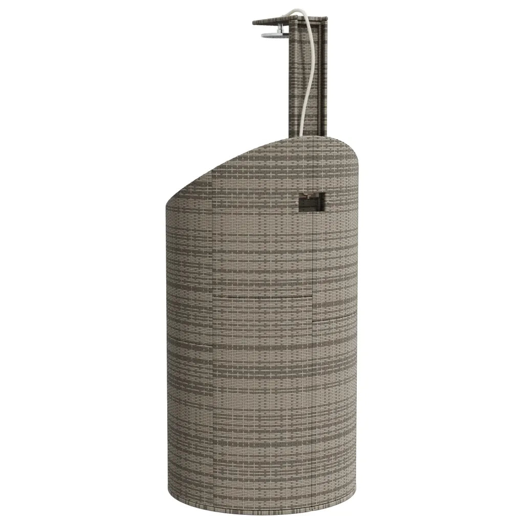 Doccia Esterno Grigia 100x100x241,5cm Polyrattan e Legno Acacia CFW5204553