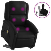 Poltrona | Sedia Relax Alzapersona Reclinabile Massaggio Nero Similpelle
