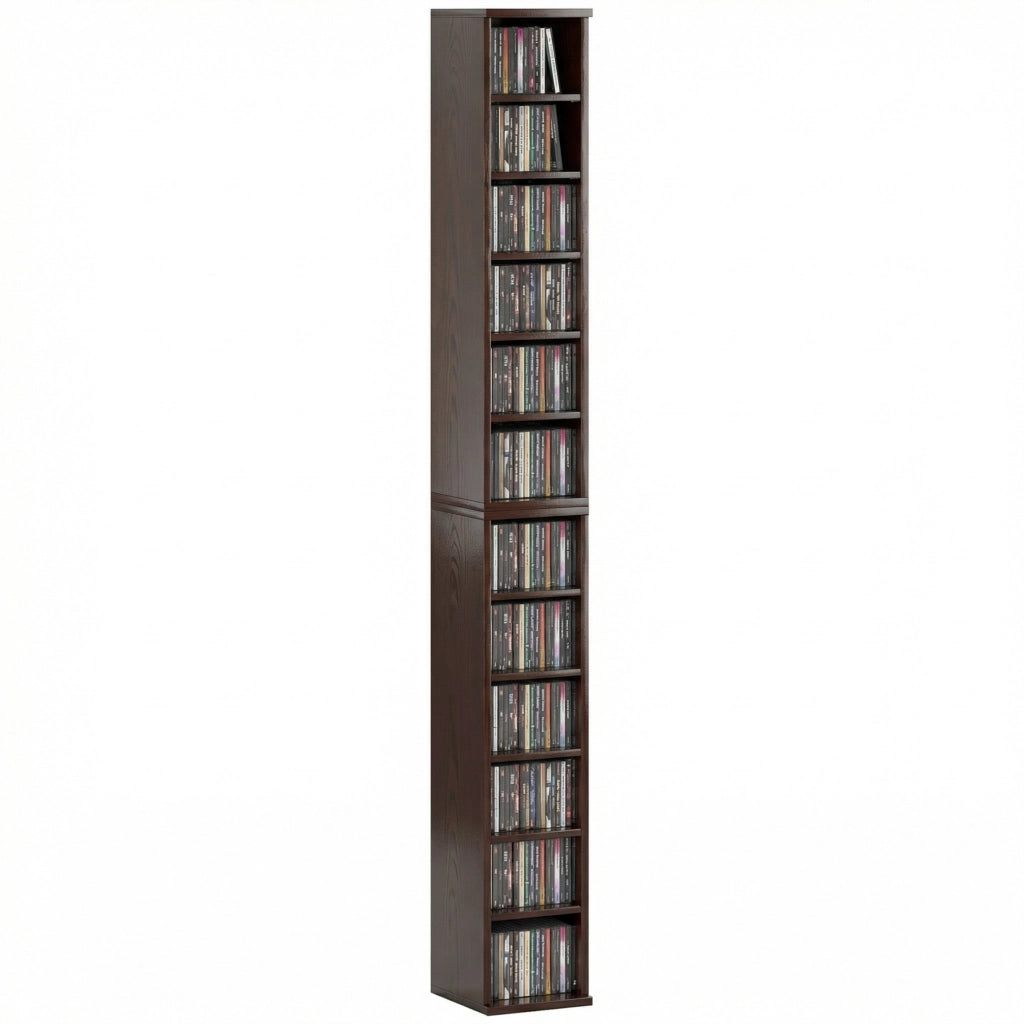 Libreria a colonne per CD e DVD ¨C zephmum ¨C marrone 21x22.5x88.5 cm