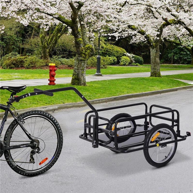 CARRELLO RIMORCHIO PER BICICLETTA NERO 156X72X82CM