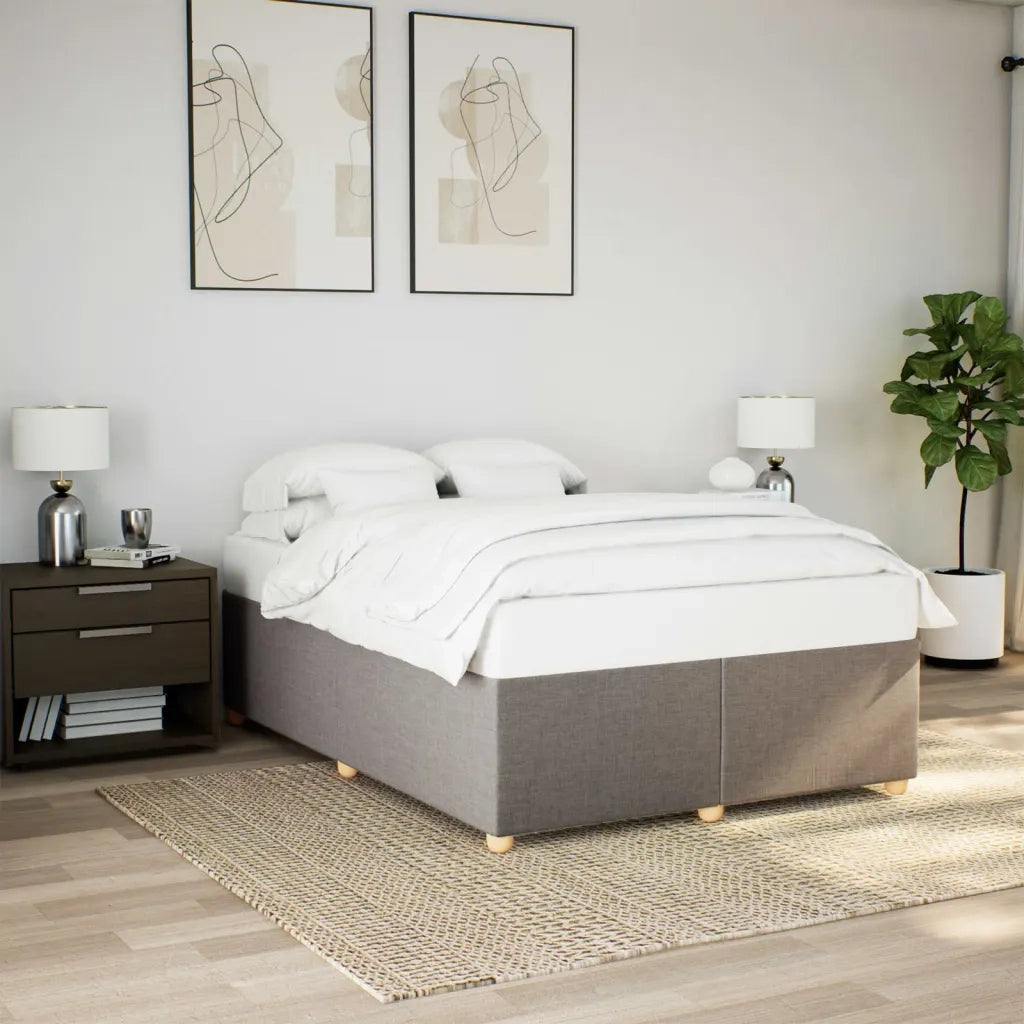 Letto matrimoniale | Letto per adulti | Giroletto senza Materasso Tortora 160x200 cm in Tessuto