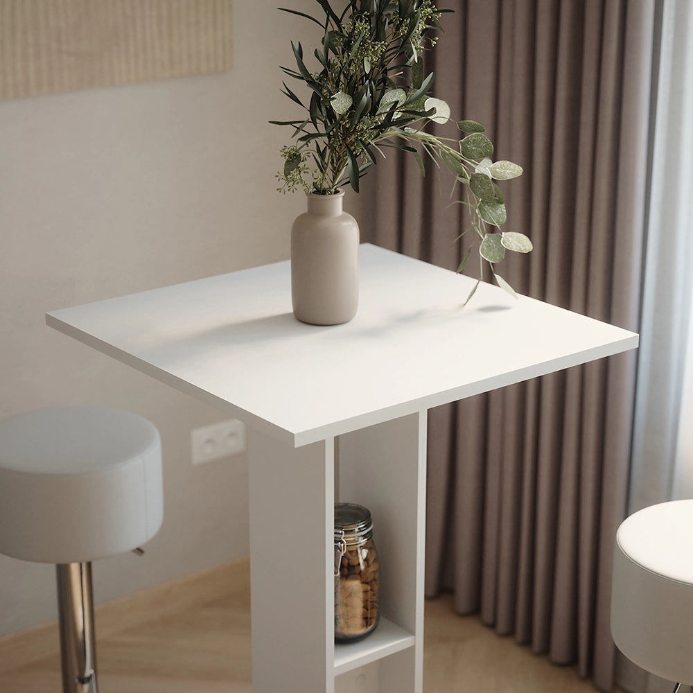 Vicco tavolo bar con sgabelli Bianco 65 x 65 cm con 2 sgabelli da bar