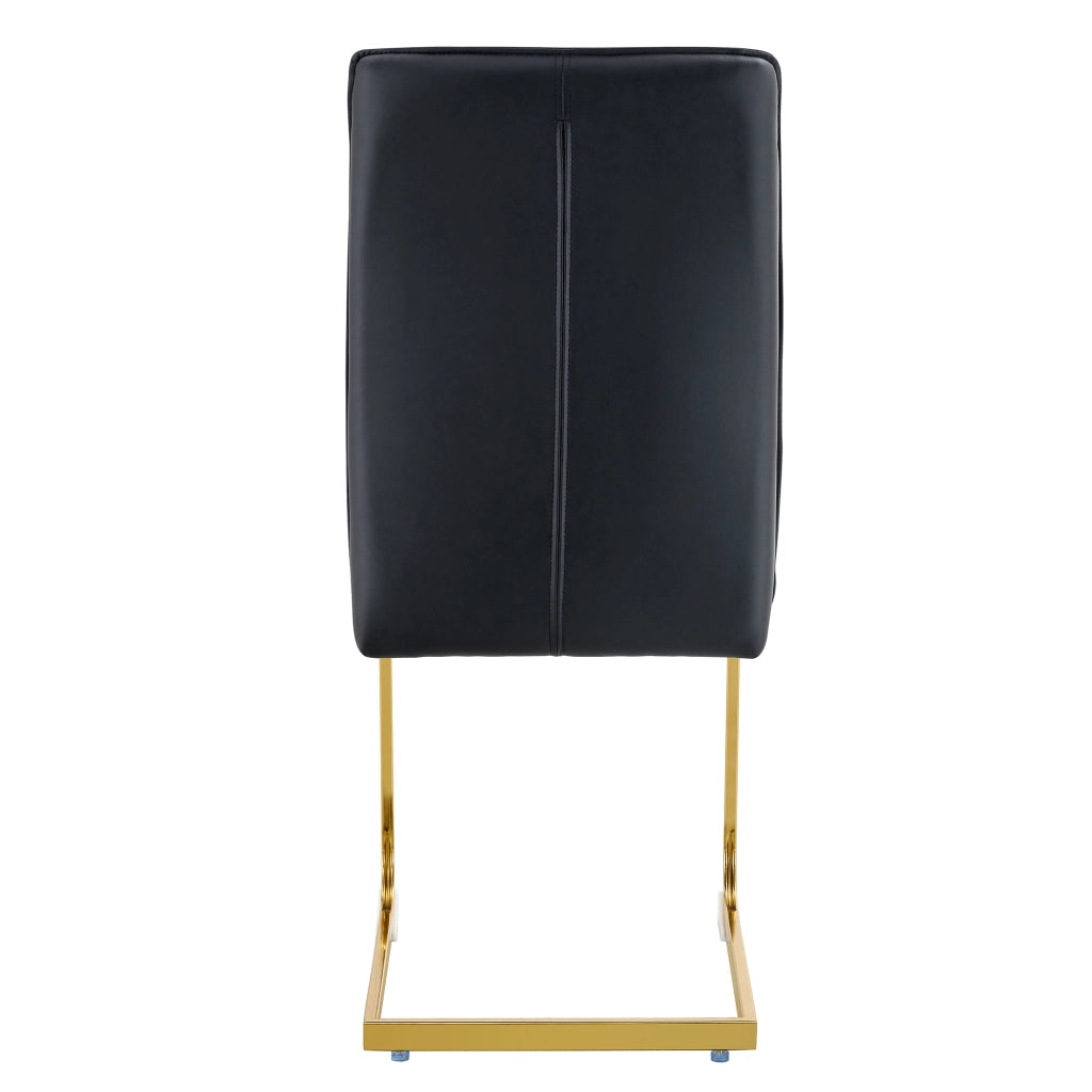 Sedia con Cuscino in PU ¨C MINIMAL ¨C Nera con Gambe in Metallo Dorato