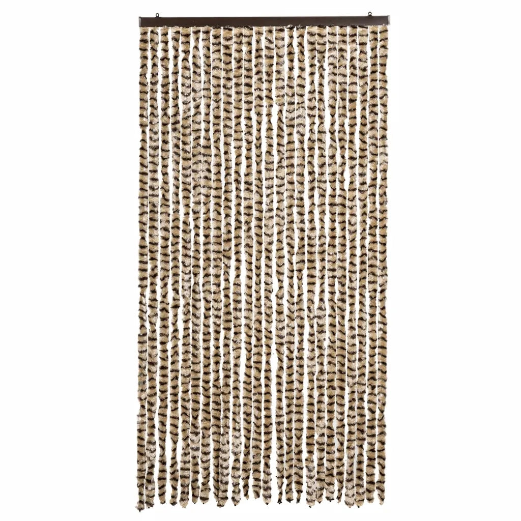 Tenda Antimosche-Zanzariera Beige e Marrone 100x200 cm in Ciniglia