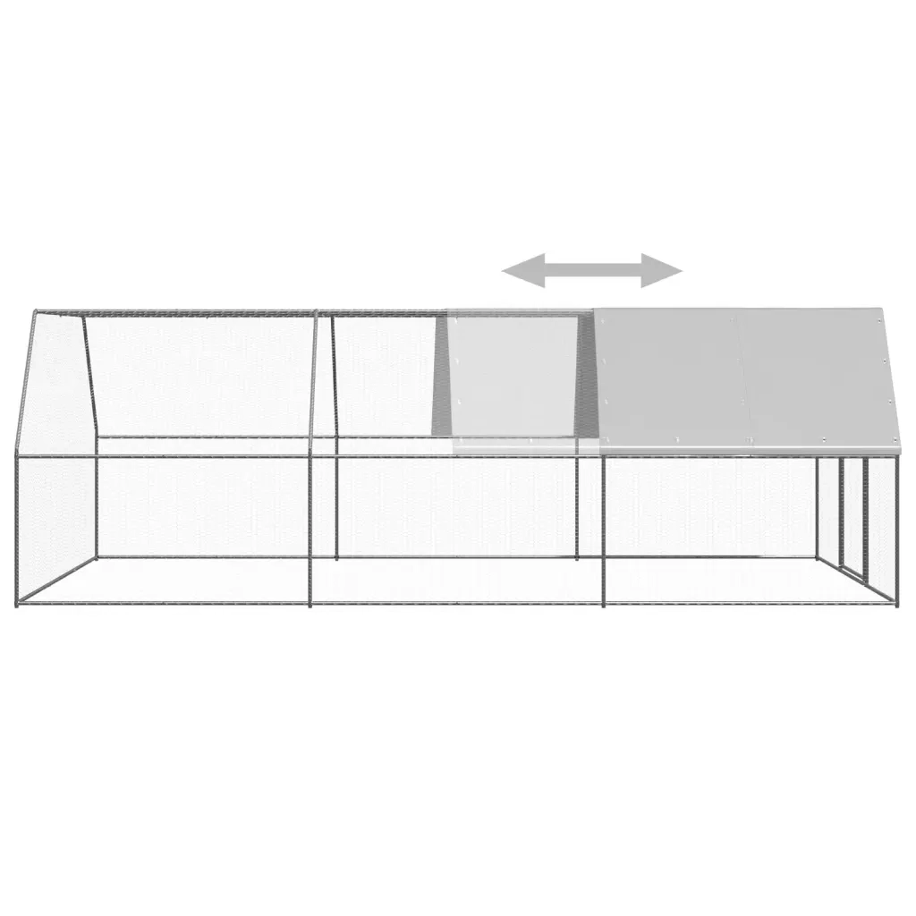 Pollaio per Esterni 3x6x2 m in Acciaio Zincato 3089325