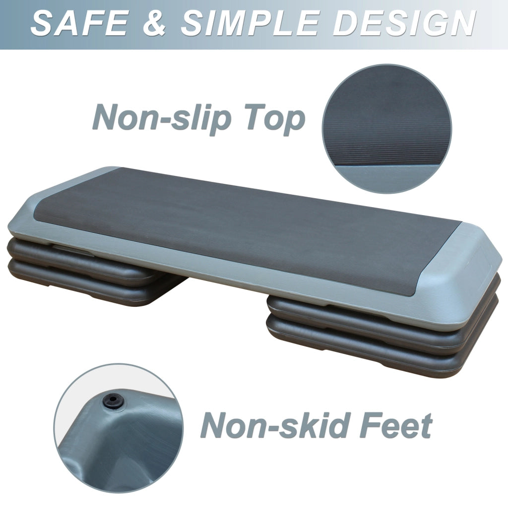 Step aerobico regolabile 110 cm grigio
