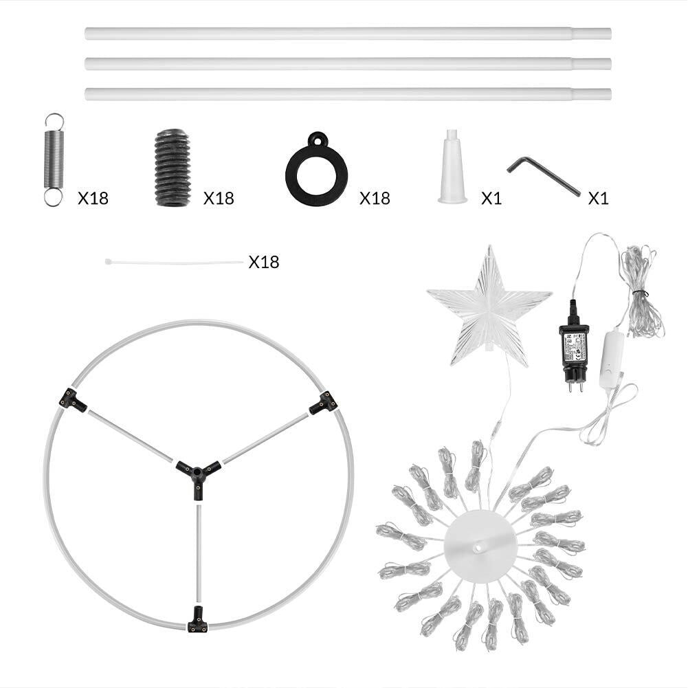 Albero Natale Luminoso 280 cm Smart Control con APP 432 LED Luci per Esterno