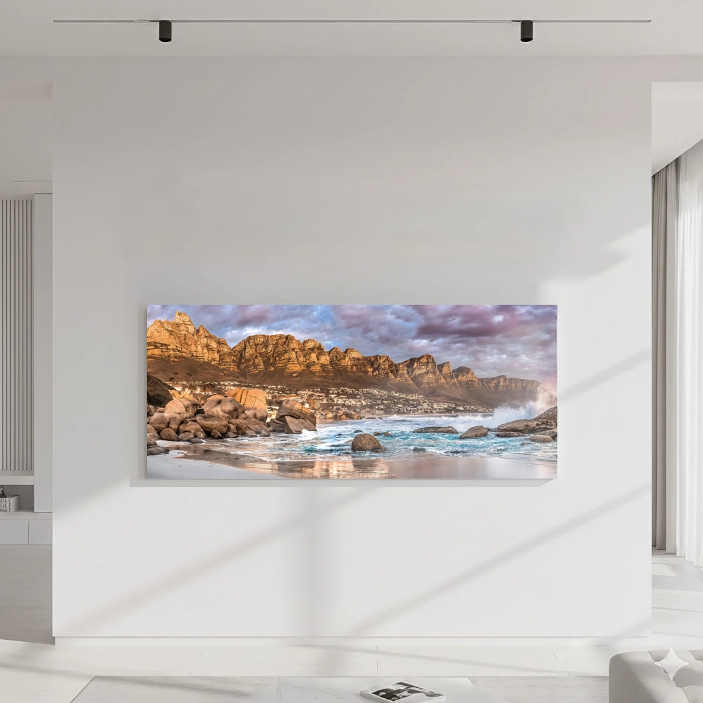 Quadro Moderno su Tela per Soggiorno e Camera da Letto 40x120 cm - Stampa Professionale su Telaio in Legno con Gancio Integrato - Dipinto Panoramico Decorativo da Parete. ASS1-DIS2
