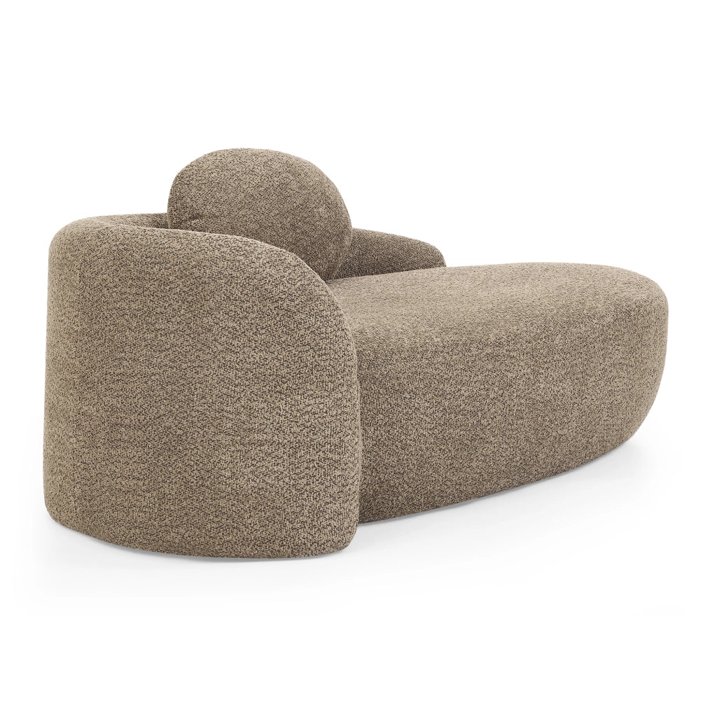 Scaffale in tessuto teddy con design arrotondato imbottitura in schiuma ad alta elasticità marrone