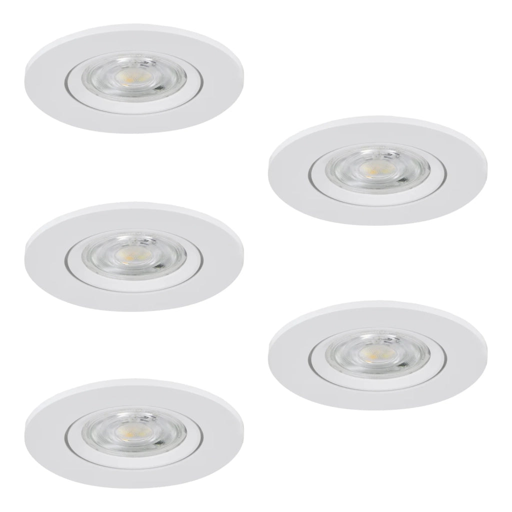 Faretto Incasso Moderno Barranco Plastiche Bianche 5 Luci Led 4,5W 5X450Lm Ip20