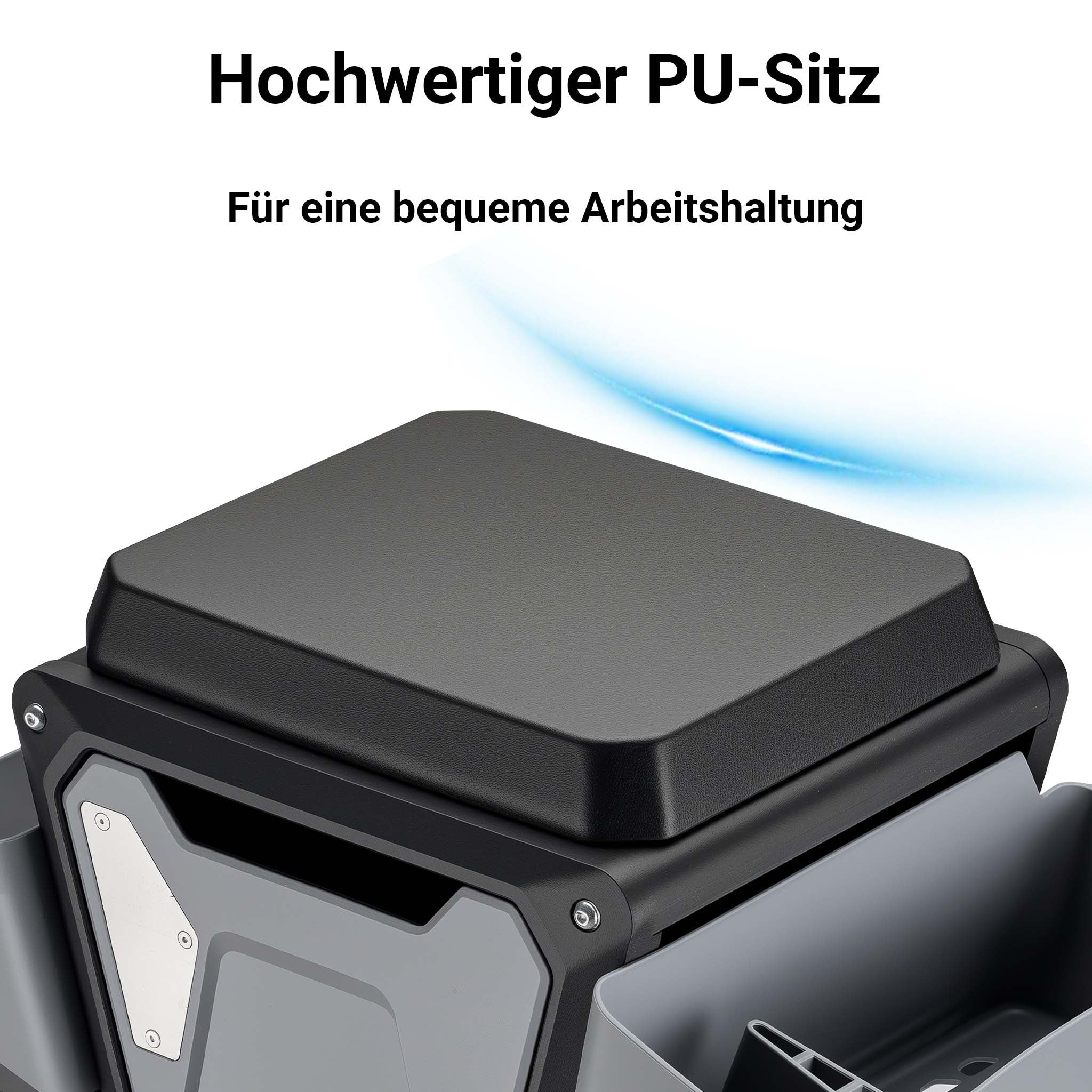 Sgabello da officina con ruote e porta attrezzi, sgabello mobile da meccanico, 120 kg di portata