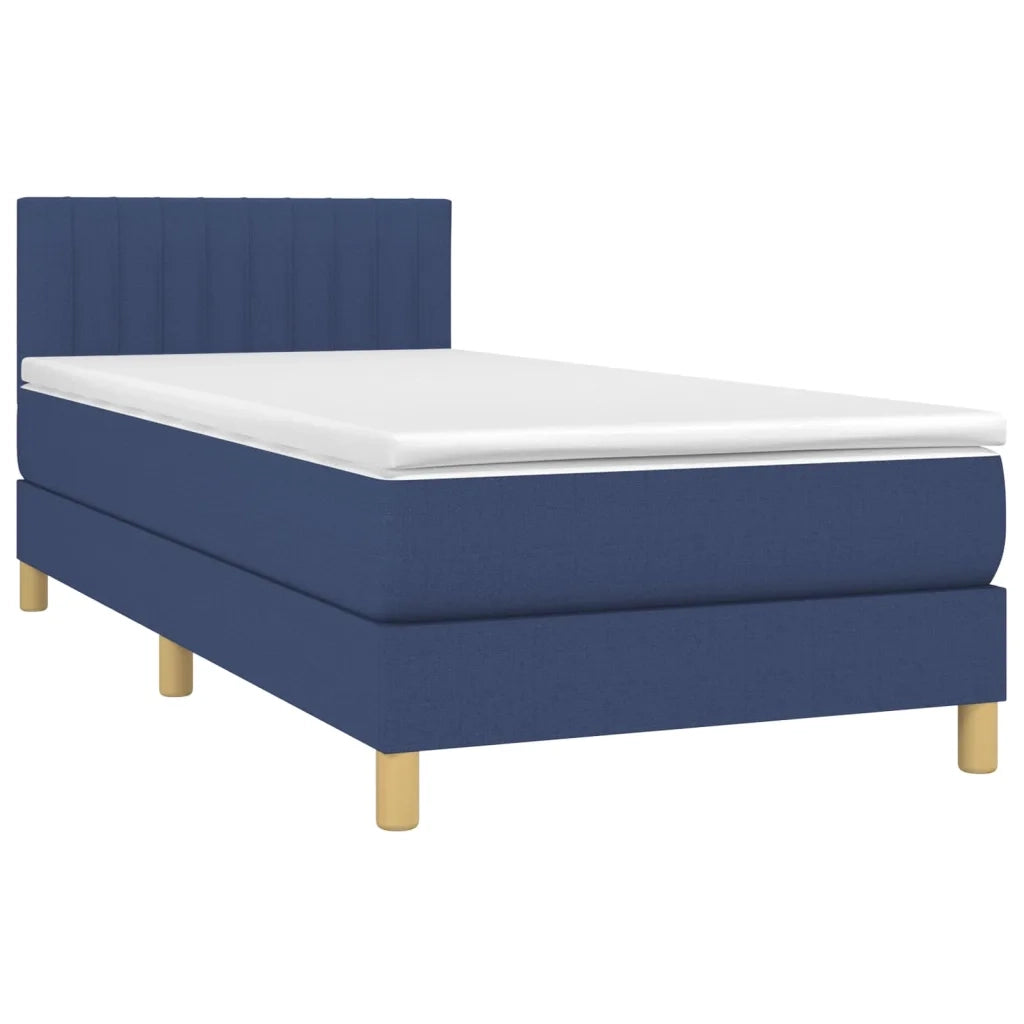 Giroletto a Molle con Materasso-Struttura Letto Blu 90x200 cm inTessuto 759651