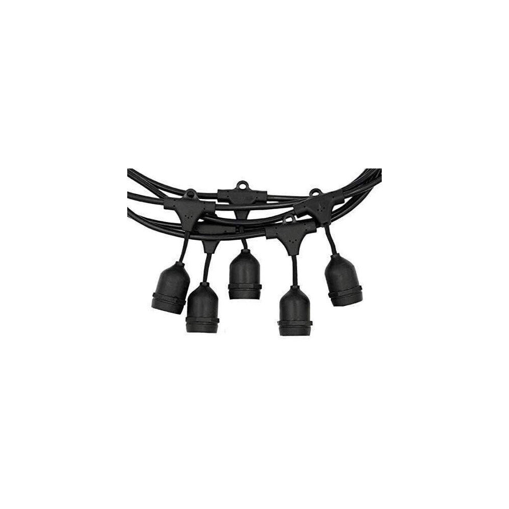 Trade Shop - Cordoniera Con 10 Porta Lampada Attacco E27 Da 10mt Per Uso Esterno Ed Interno -