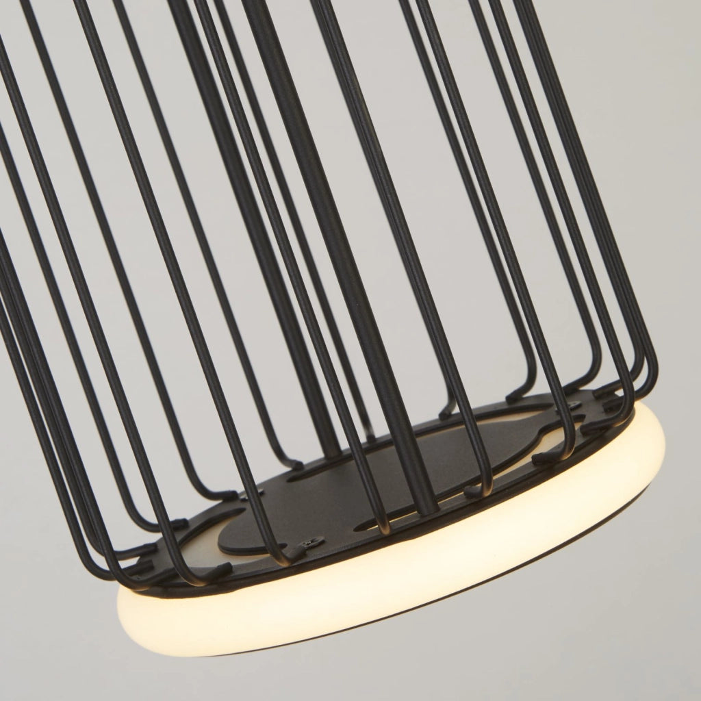 Ciondolo a gabbia Circolo - Metallo nero e silicone bianco