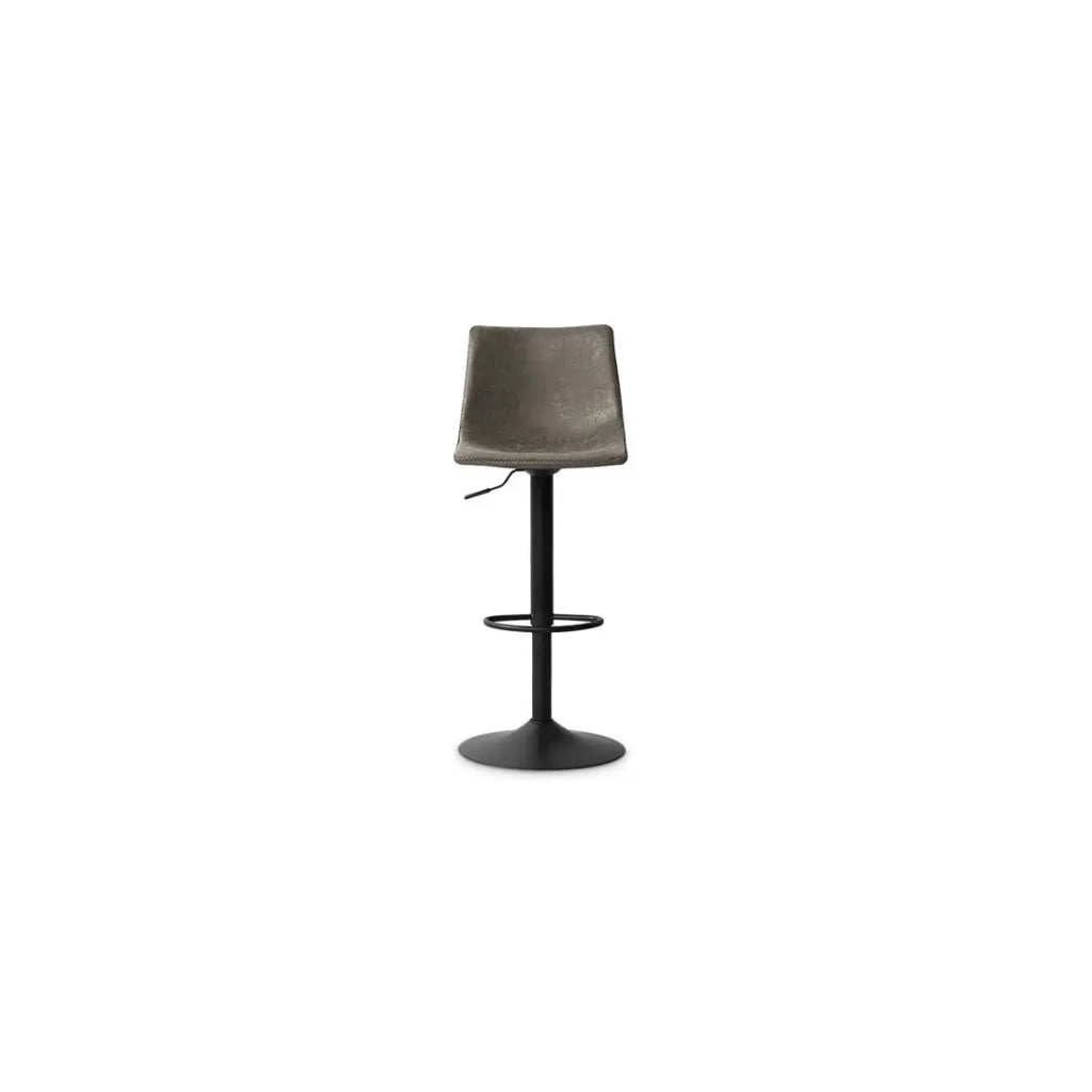 Sgabello da bar SOUL – PU grigio – Altezza regolabile 88-109 cm – Piedi in metallo – Stile vintage