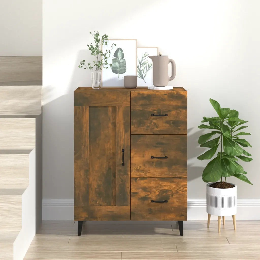 Credenza | Madia | Buffet da pranzo | Armadio da pranzo Rovere Fumo 69,5x34x90 cm in Legno Multistrato