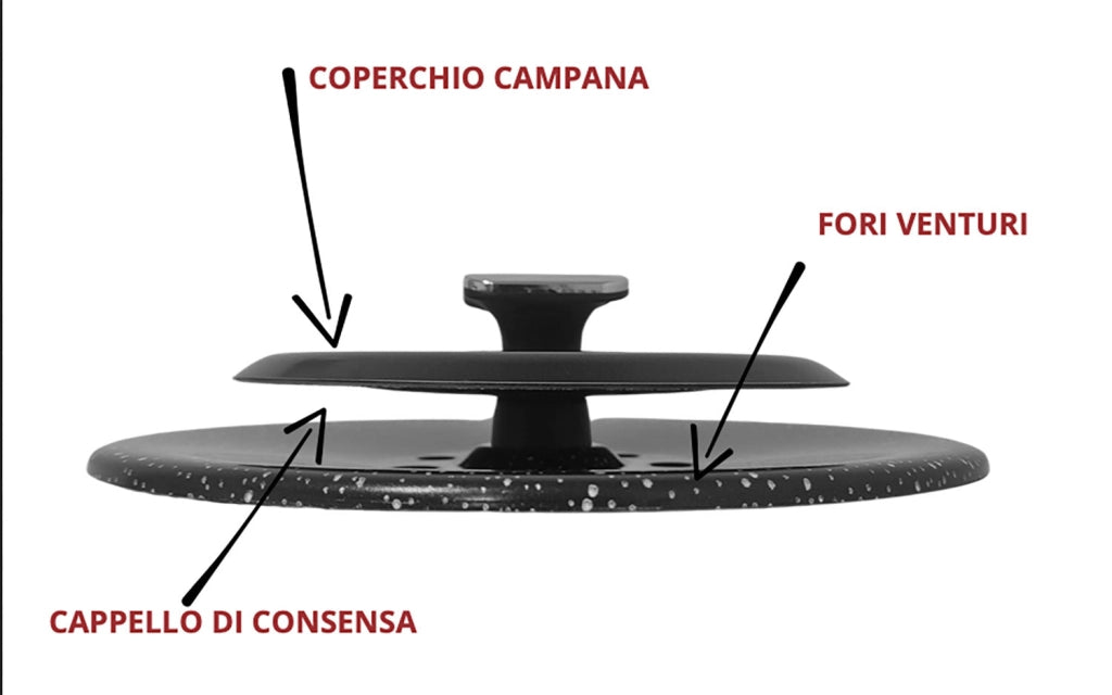 Coperchio Magico Antiodore Ventur Magic in Alluminio Ø24 cm Pomello Salvaspazio Nero