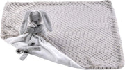 Coperta di peluche con coniglio - Comoda, Calda e Divertente - 1 pezzo - Grigio/Bianco - 50 x 50 cm