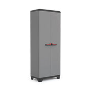 Armadio da esterno Cochrane, Mobile outdoor, Mobiletto giardino multiuso, Contenitore per balcone o garage, Made in Italy, 68x39 h173 cm, Grigio