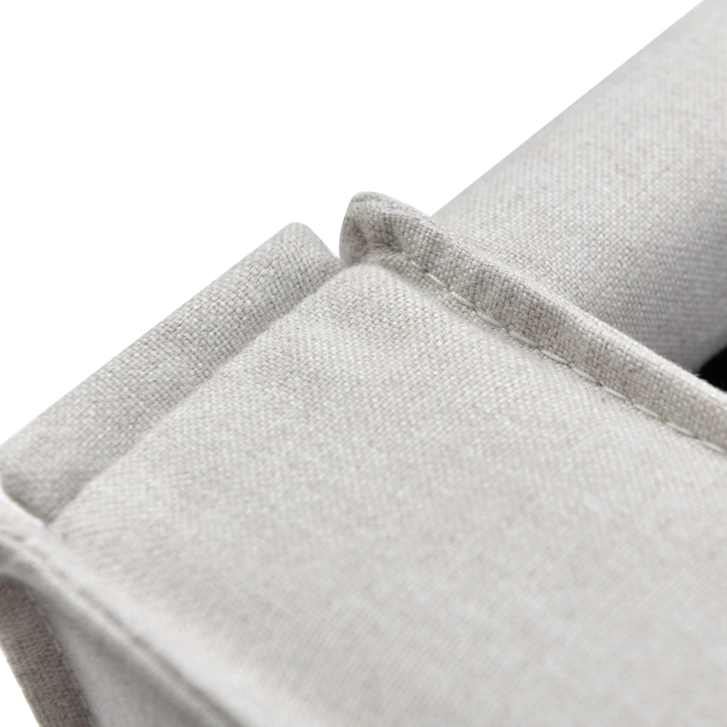Letto imbottito ULEVR 160x200 cm con contenitore e rete sollevabile, cotone grigio chiaro