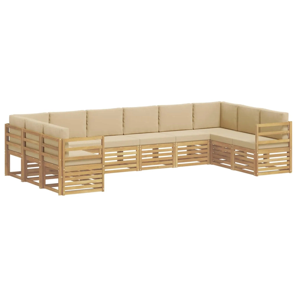 Set divano sezionale 10 pcs Bianco e Beige 363 x 185,5 x 73 cm 3392568
