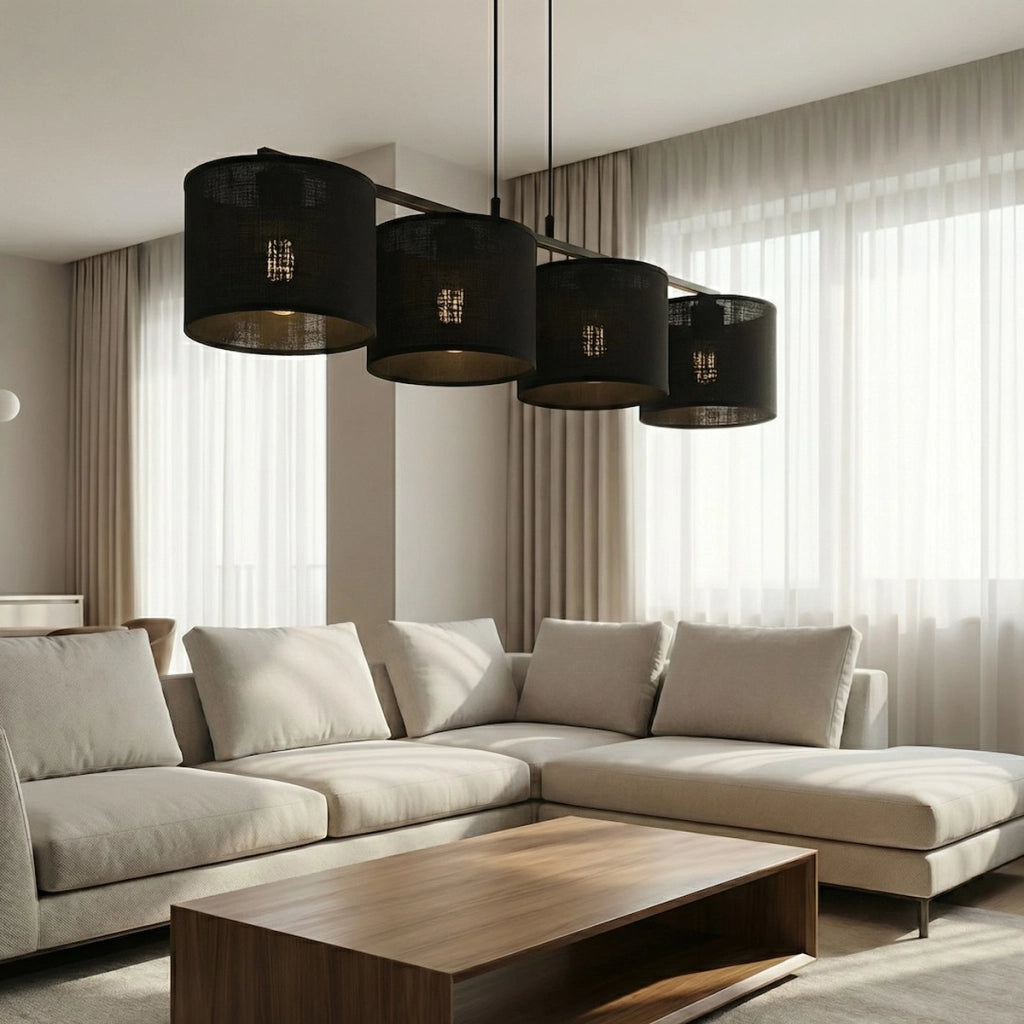 Lampada a sospensione ECO in acciaio nero opaco