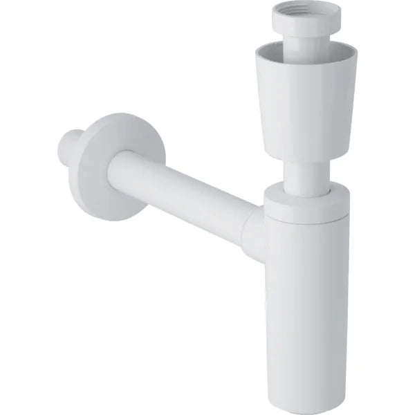 Sifonea a vista tubo ad immersione Geberit per lavabo con rosone alla piletta scarico orizzontale  Ø 40 x 11/4 bianco