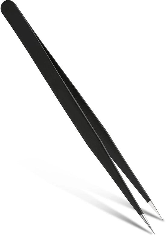 Pincetta di precisione - Finitura fine e alta precisione - Nero - Adatta per modellismo e elettronica - Ideale per gioielleria e laboratorio...