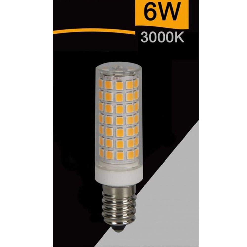 Trade Shop - Lampadina Led E14 6w 700lm Tubolare Luce Fredda Calda Naturale Sparac-e14-6w-ce1 - -bianco Caldo      -