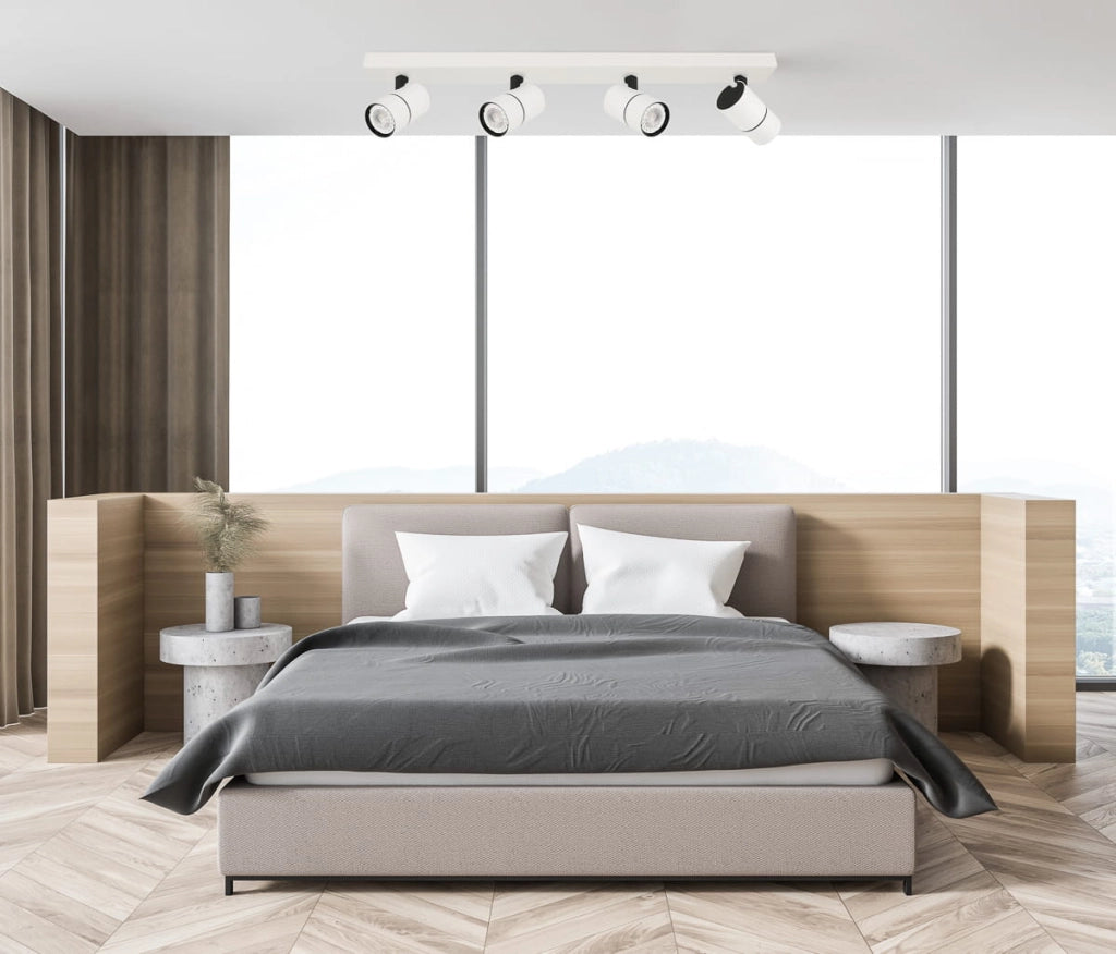 Italux Laconi plafoniera barra 4xGU10 bianco/nero orientabile