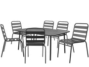 Set da pranzo da giardino in metallo "Bilbao" - 6 posti - Grigio